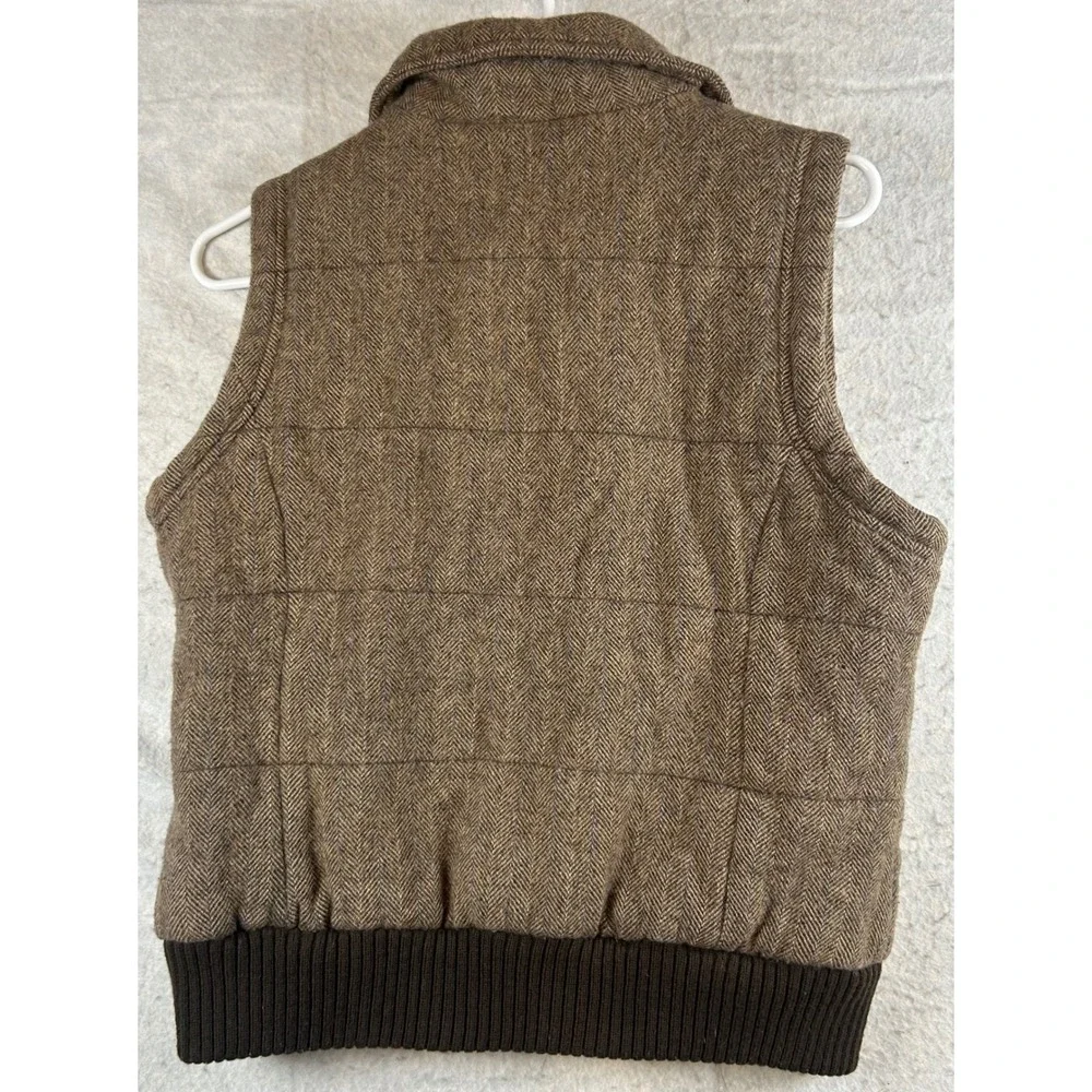 American Eagle Outfitters‎ Mens Brown Herringbone Quilted Vest Size Medium